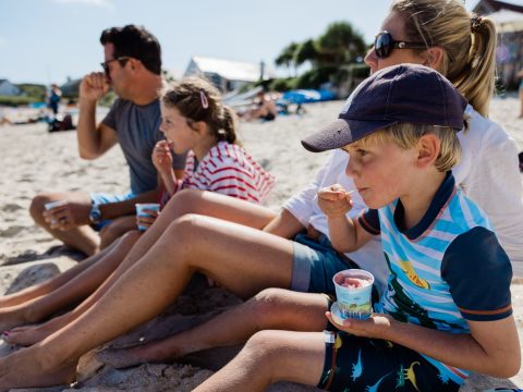 Troytown ice cream with family